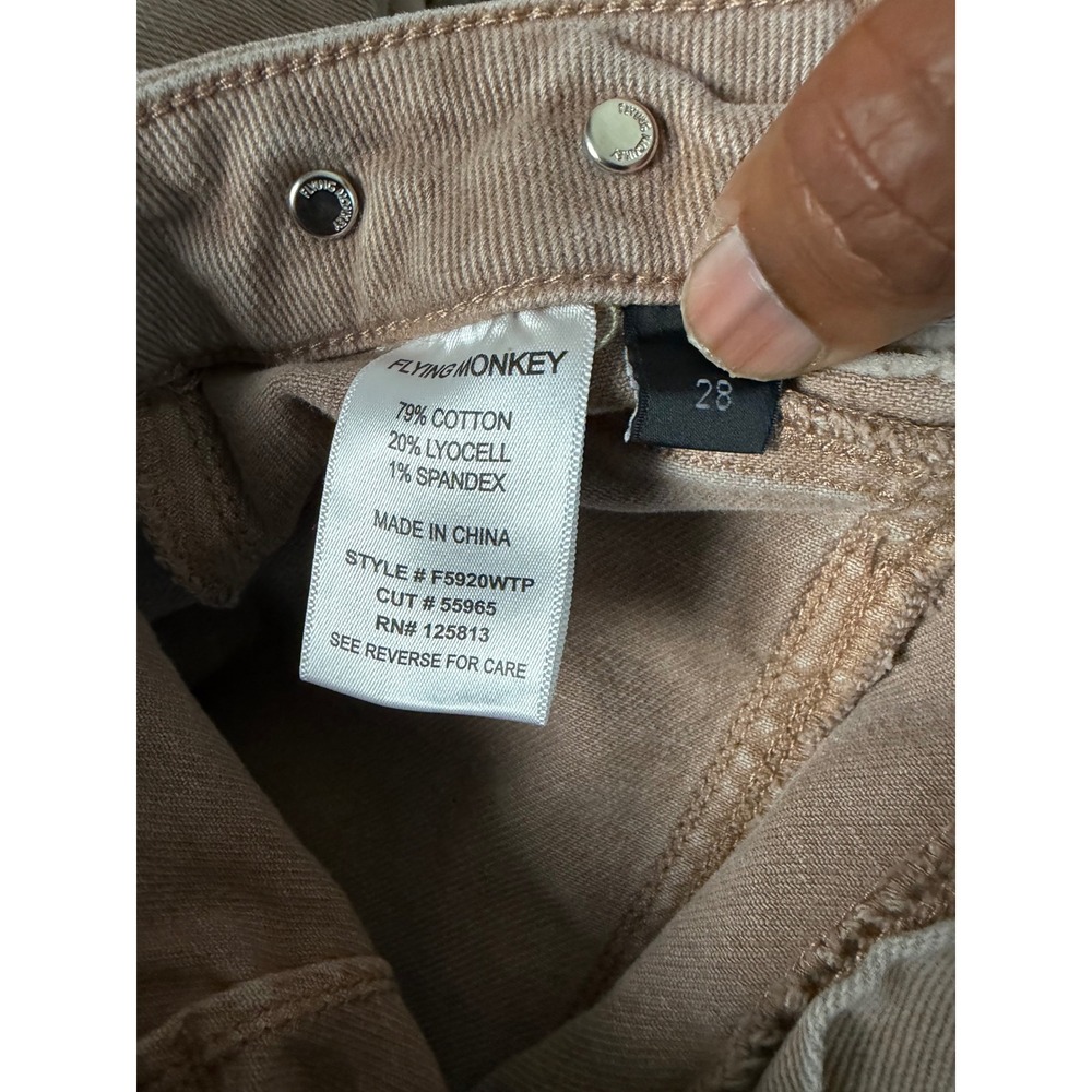 Flying Monkey Womens High Rise Utility Straight Leg Jeans Mauve Pink Size 28 - Picture 6 of 7